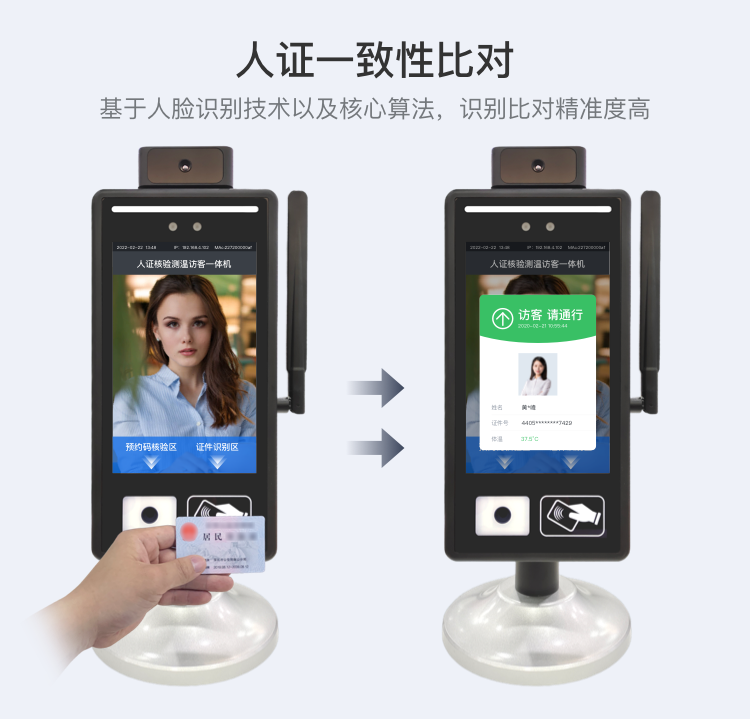 人證核驗(yàn)測(cè)溫訪客一體機(jī)